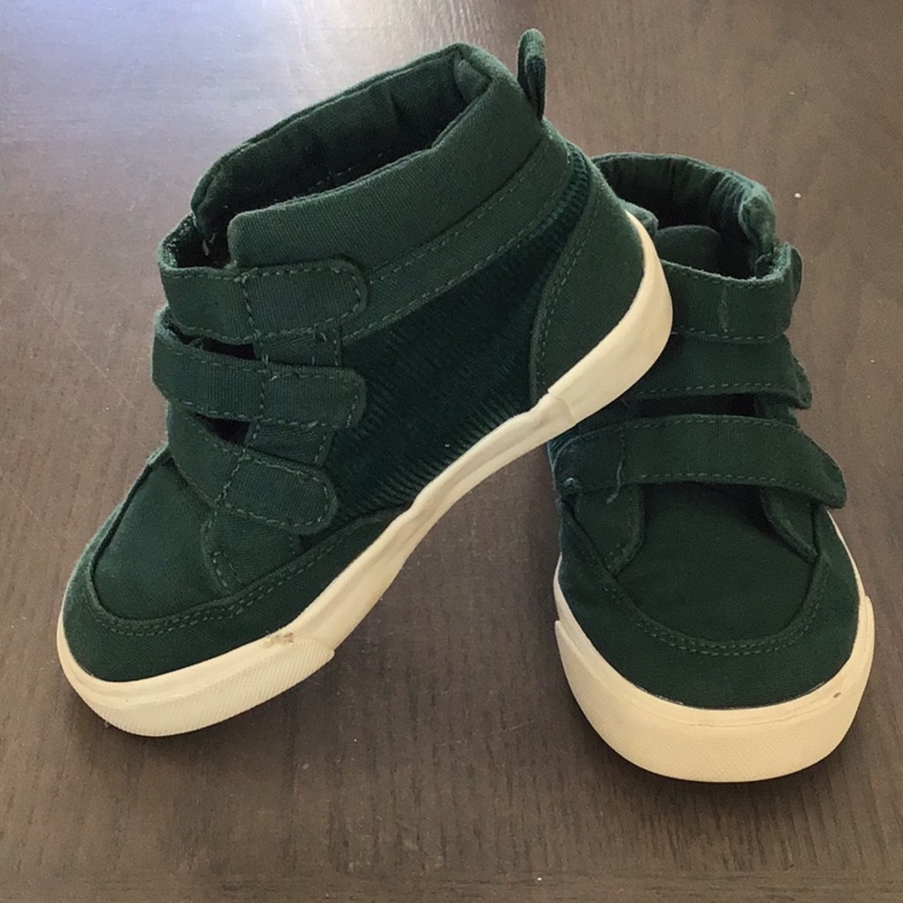 Green corduroy high tops